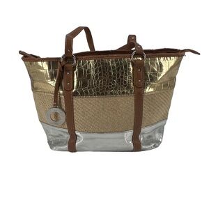 Nine West Gold Silver Shoulder Bag Purse